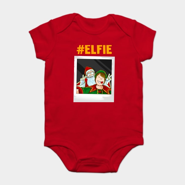 Let me take an #elfie selfie Christmas Funny Baby Bodysuit by creative